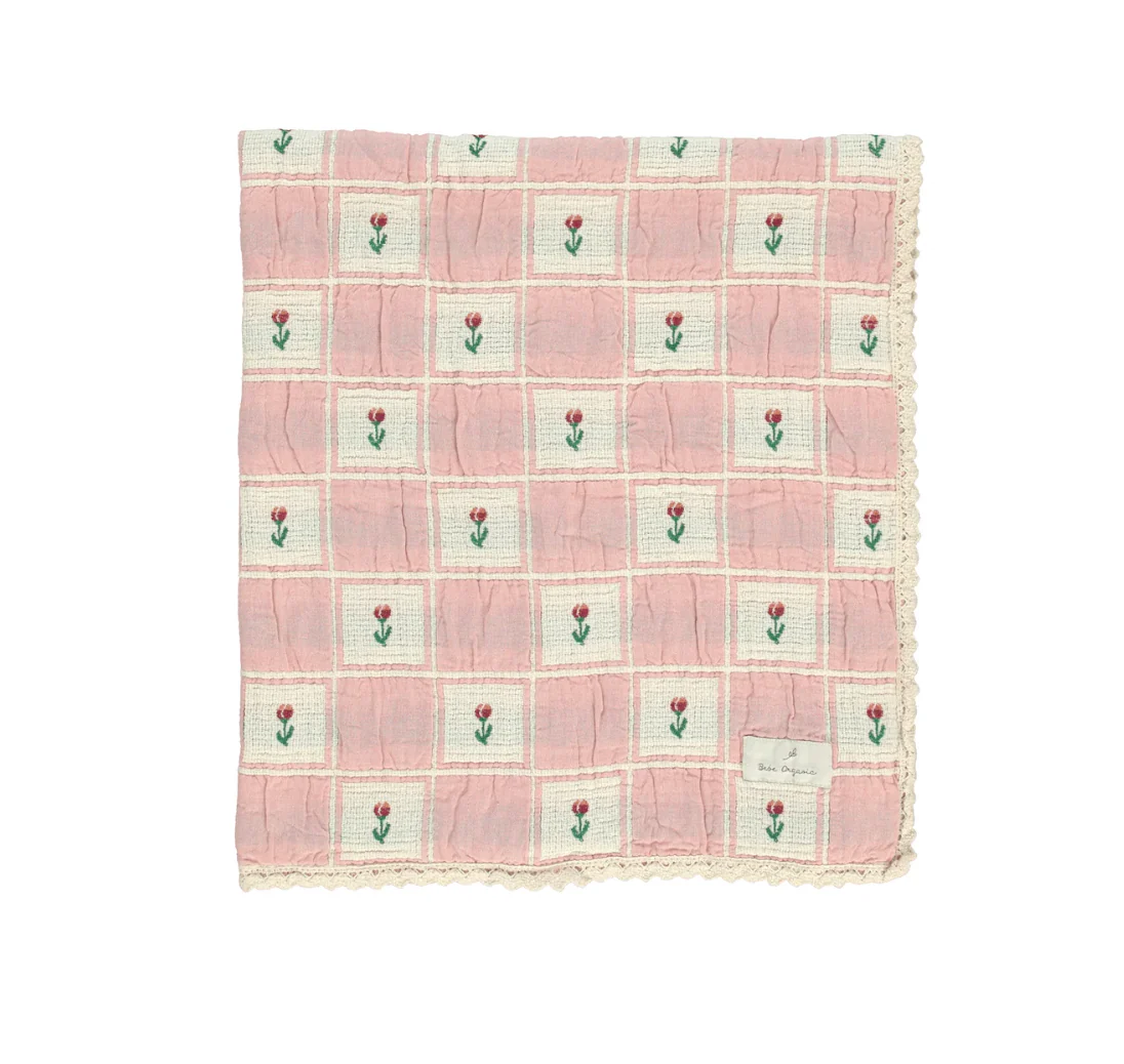 Bebe Organic Mauve Tulip Patchwork Bella Special Blanket