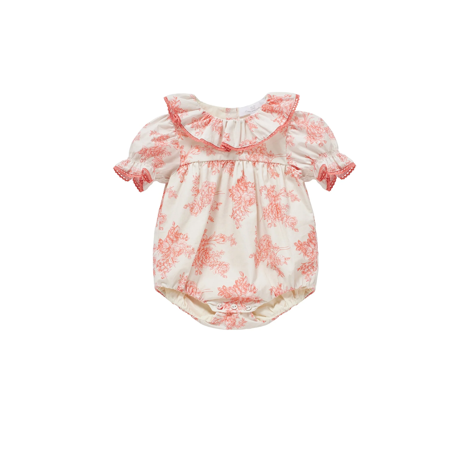 Cera Una Volta Toile De Jouy Pink Agapi Romper