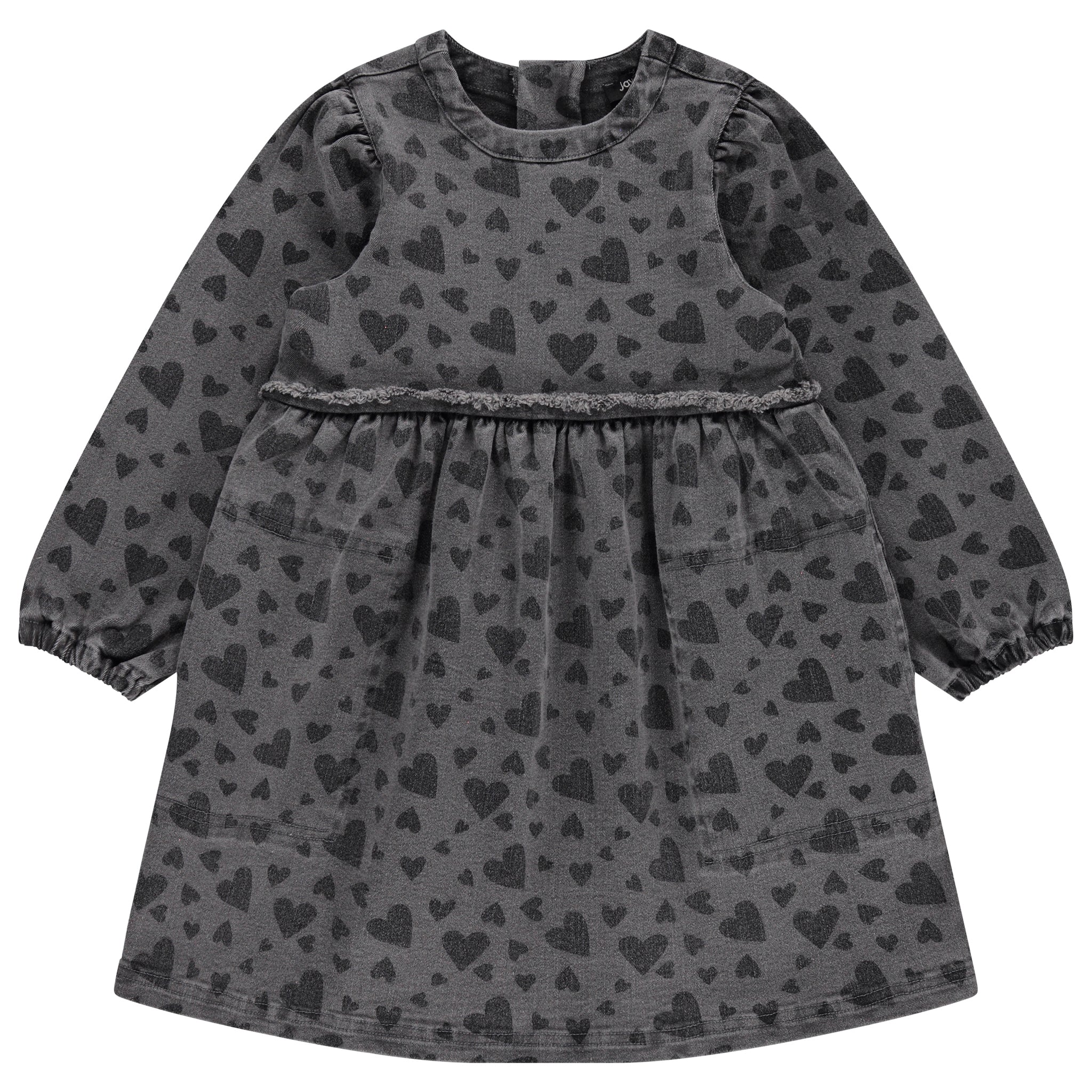 Jaybee Grey Denim Raw Edge Denim Dress