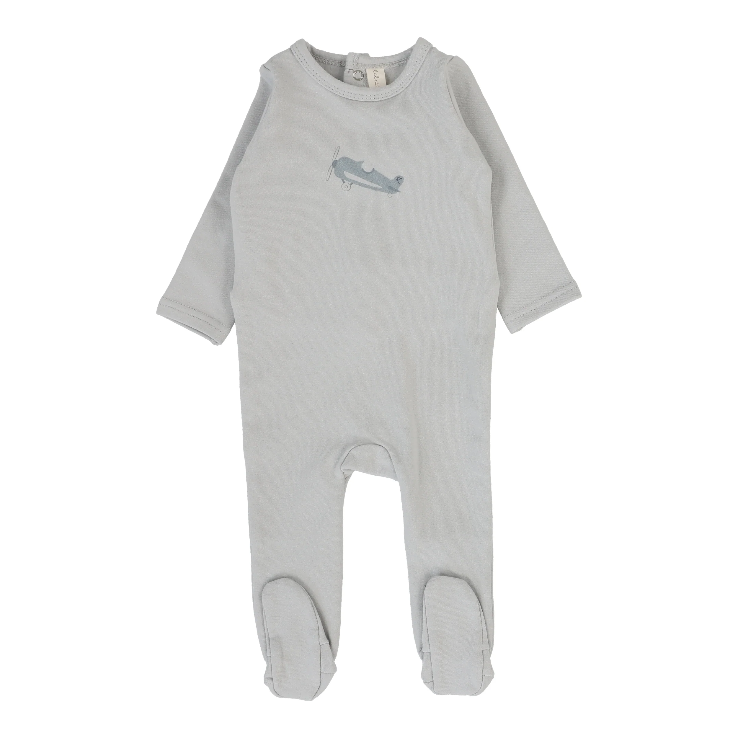 Lilette By Lil Legs Graphic Footie Pale Blue
