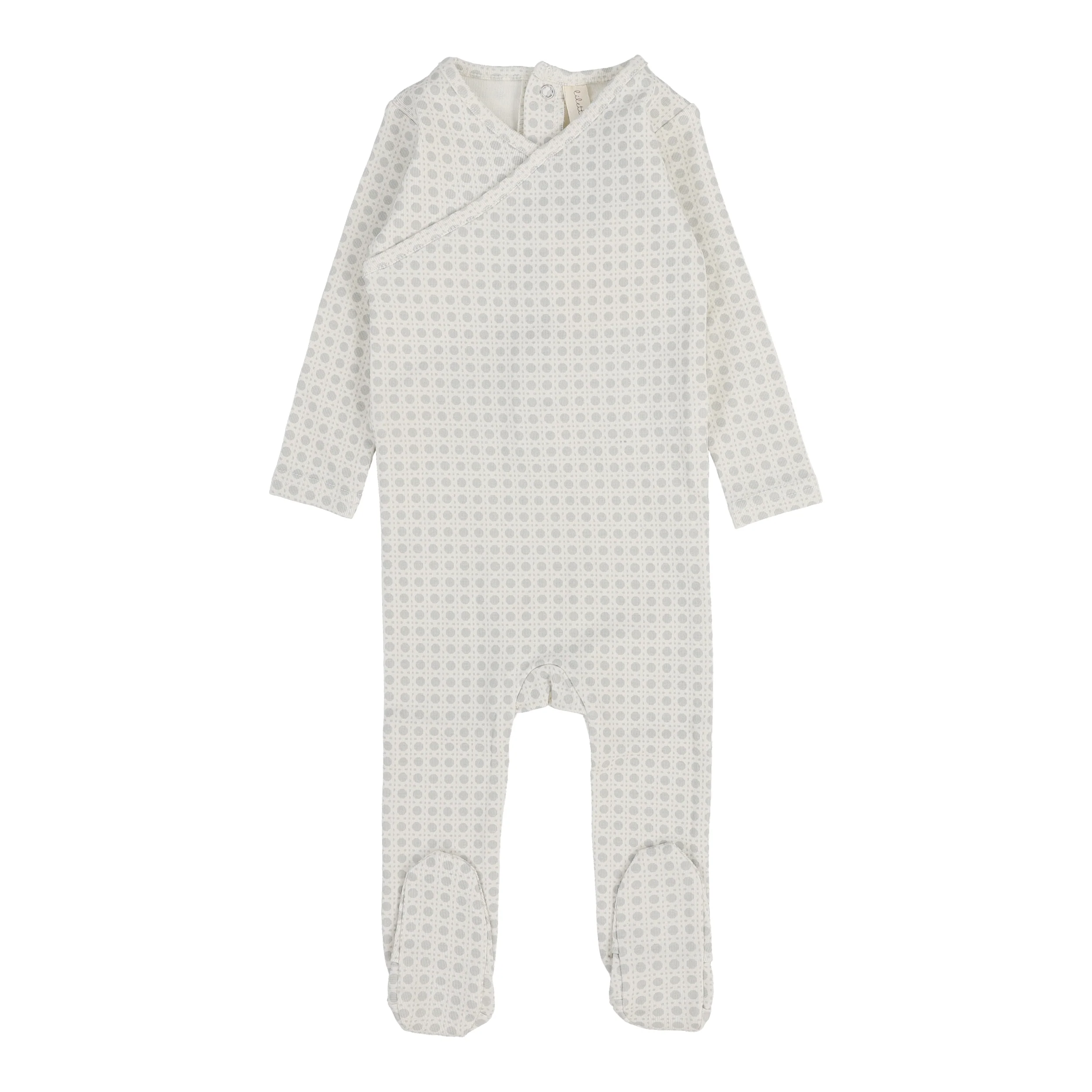 Lilette By Lil Legs Woven Print Footie Light Blue