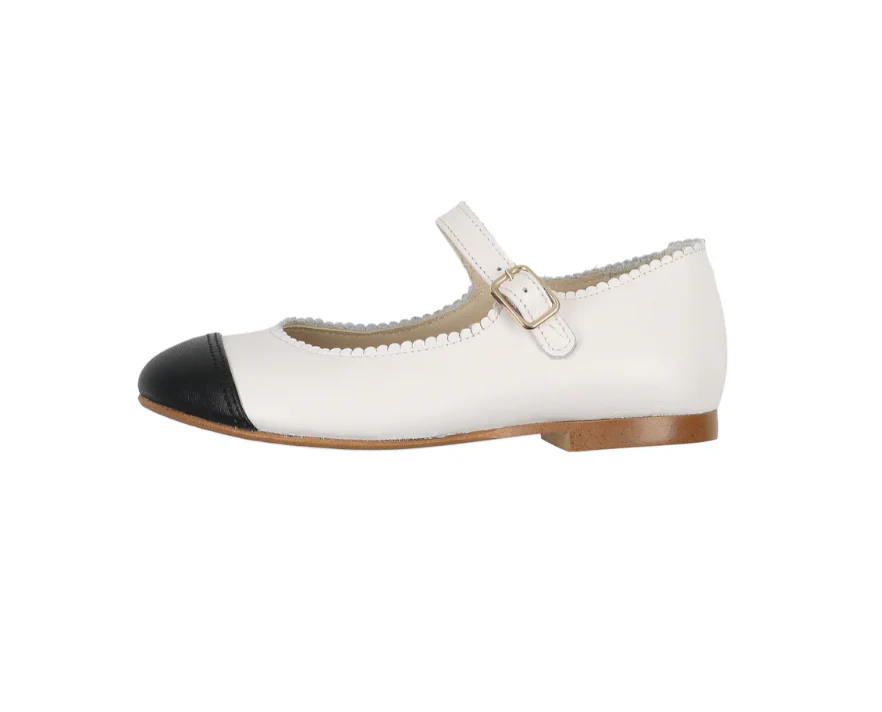 Little Parni Mary Jane Shoes White/Red (B-002) - Image 3