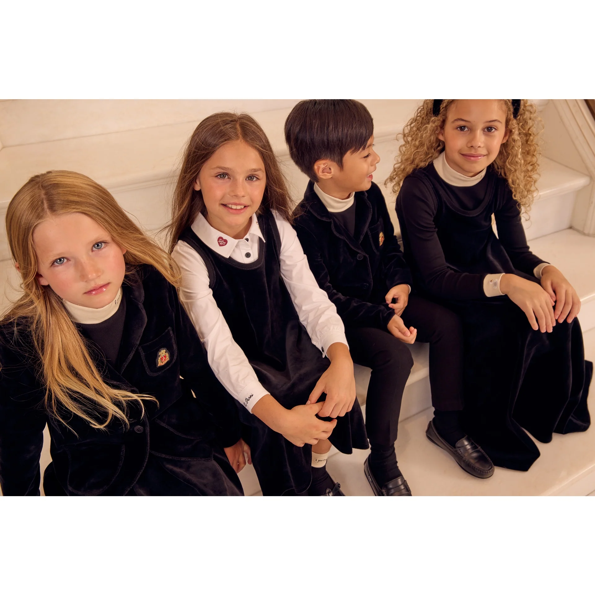 Little Parni Black Velour Short Jumper (K540) - Image 2