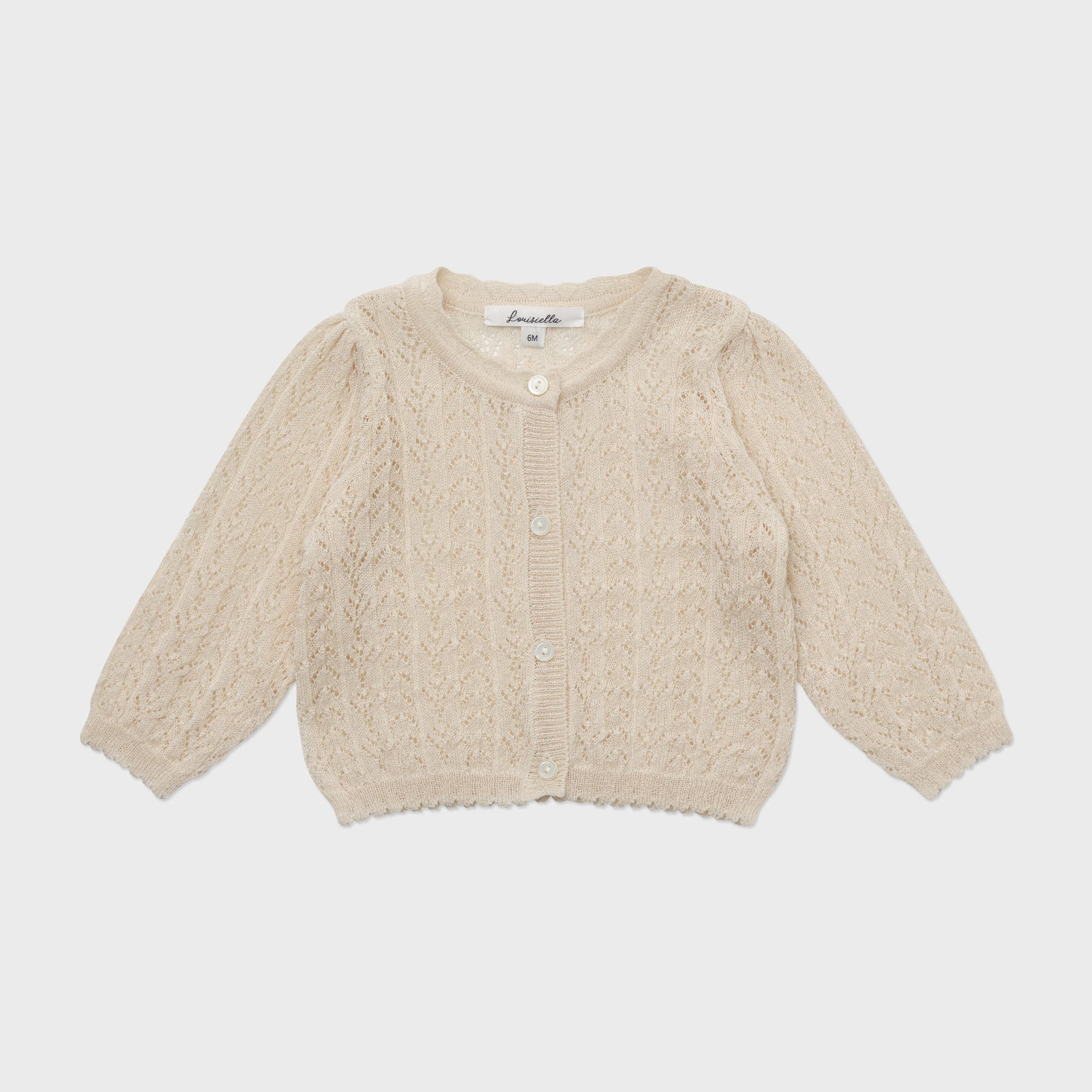 Louisiella Baby Stern Knit Cardigan Light Beige