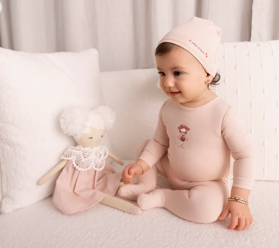 Minilabel Pink Doll Footie and Hat- Girls - Image 2