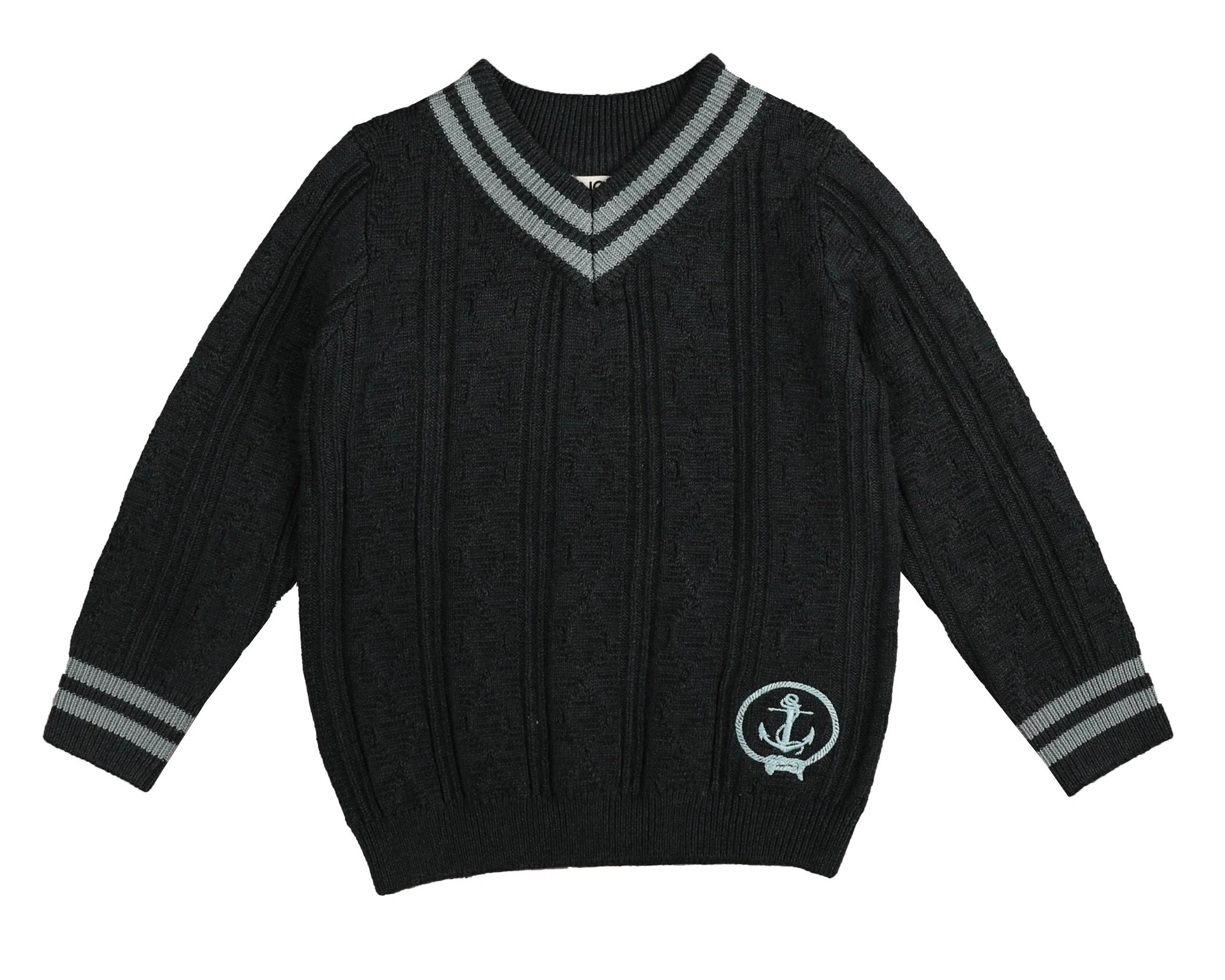 NOMA Teal Textured Knit With Neck Stripe (NKN142)