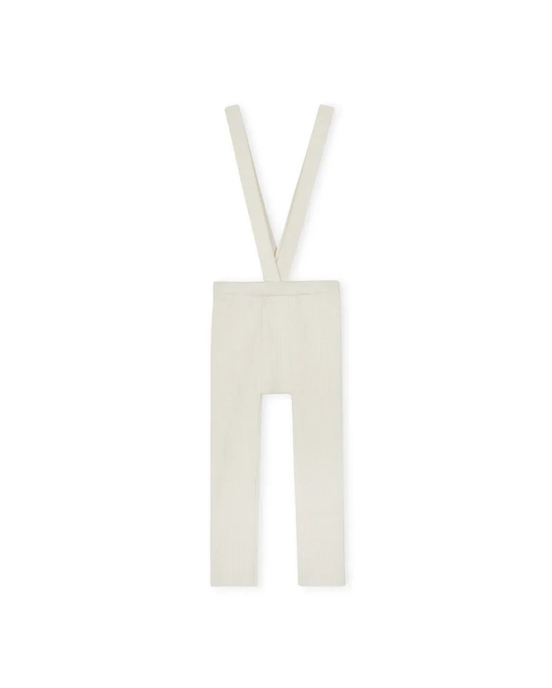 One Child Ivory Suspender Footless Leggings