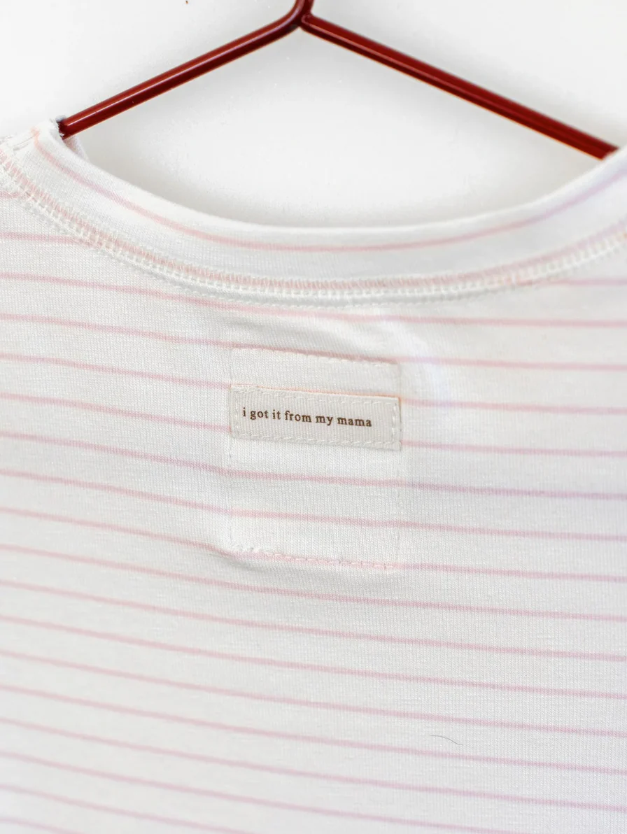 Please Mom Pink Stripe Tshirt- 3/4 sleeve - Image 2