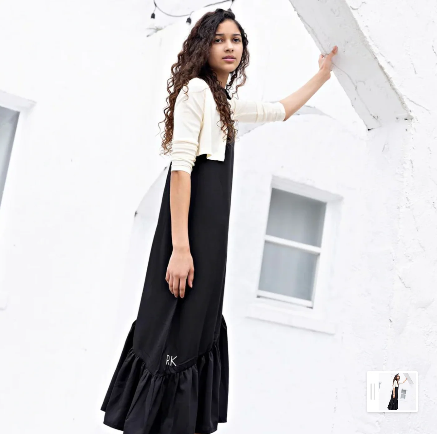RetroKid Cream Emery Ribbed Cropped Cardigan - Image 2
