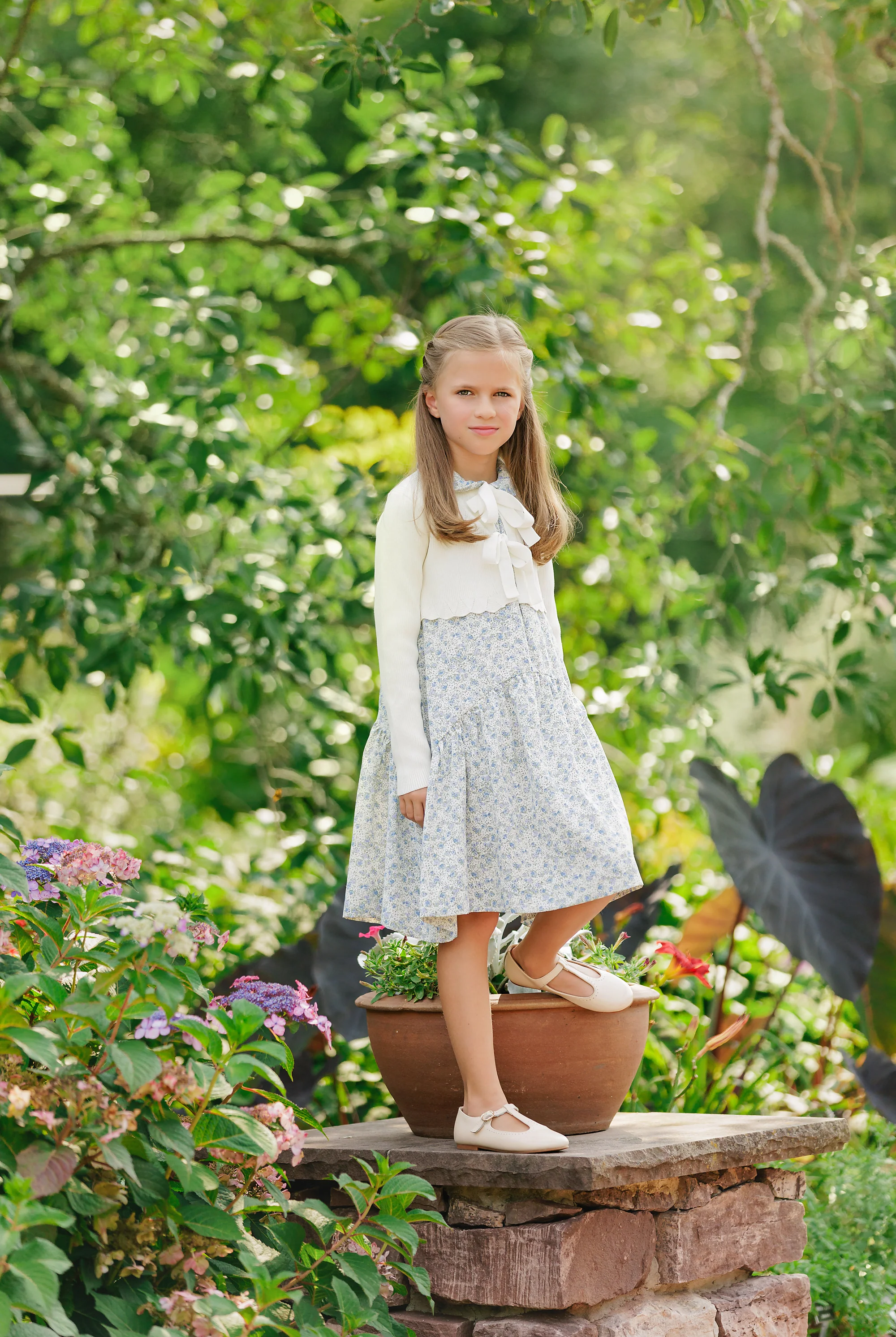 Velvette Label Blue Floral Collar Jumper - Image 2