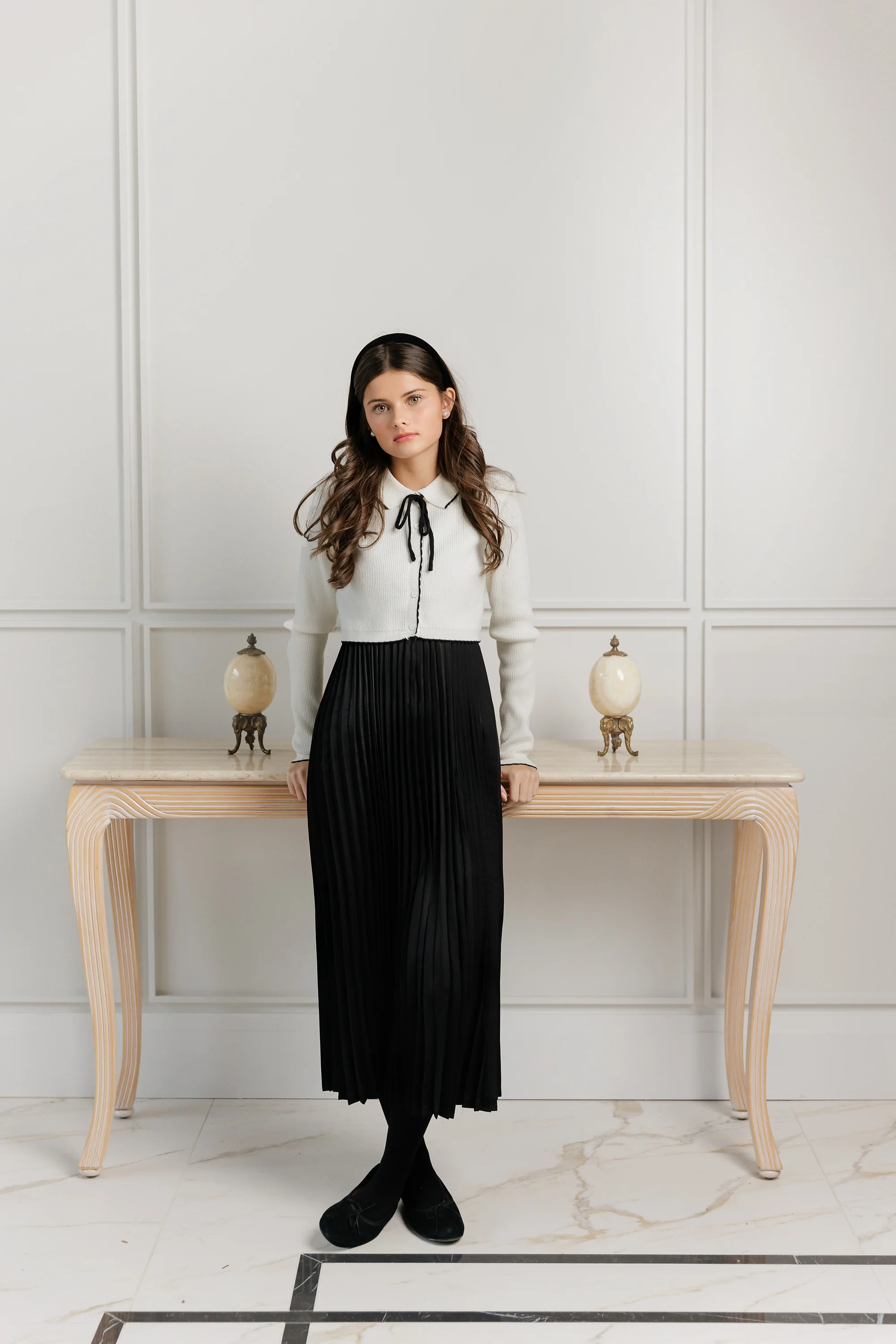 Velvette Label Teen Black Pleated Jumper - Image 2