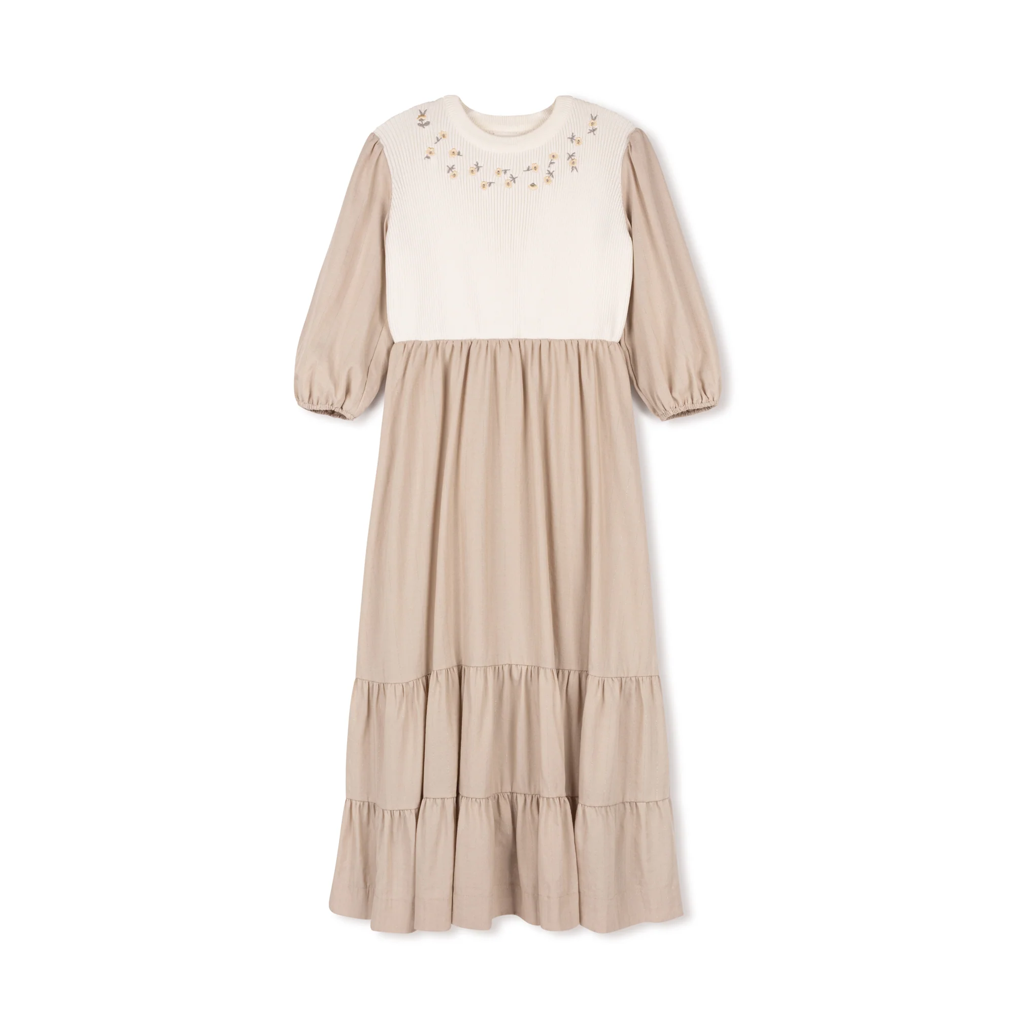 Velvette Label Teen Embroidered Knit Midi